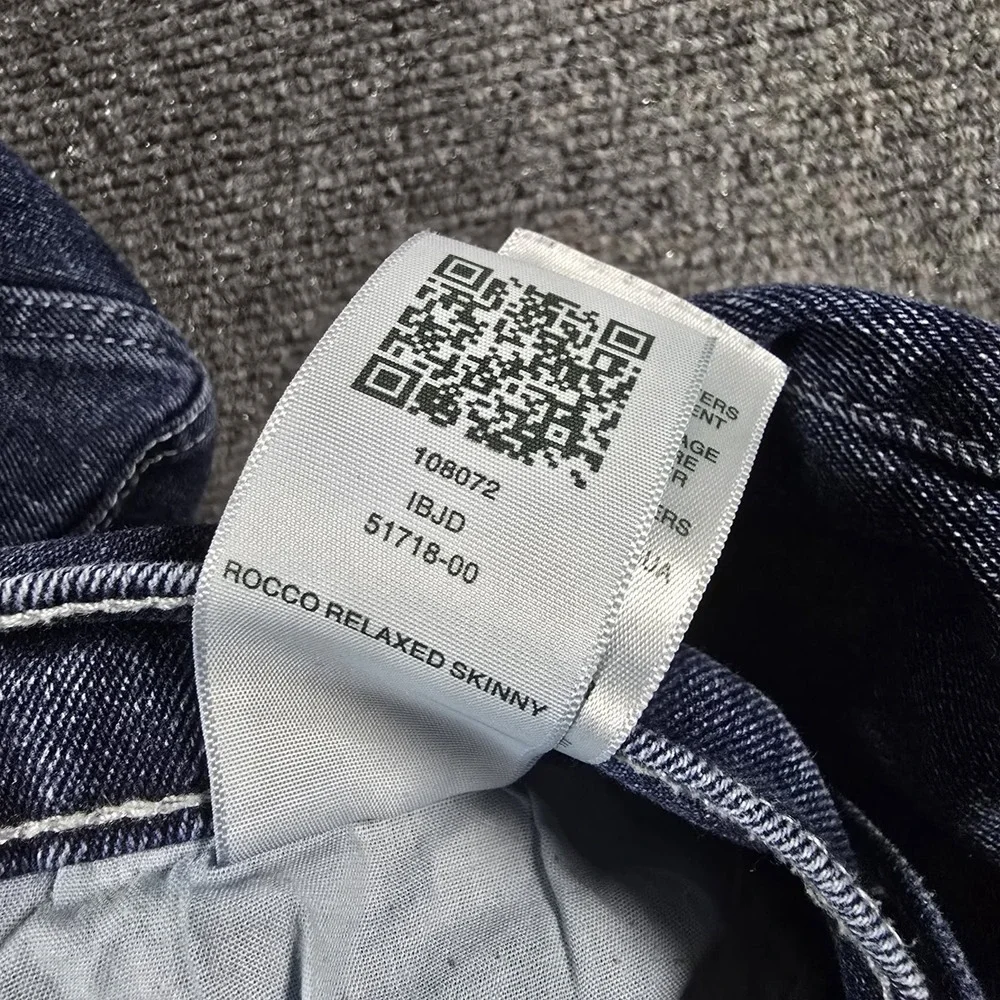 True Religion Rocco Relaxed Skinny Jeans Men's 38x30 Blue Stretch Denim